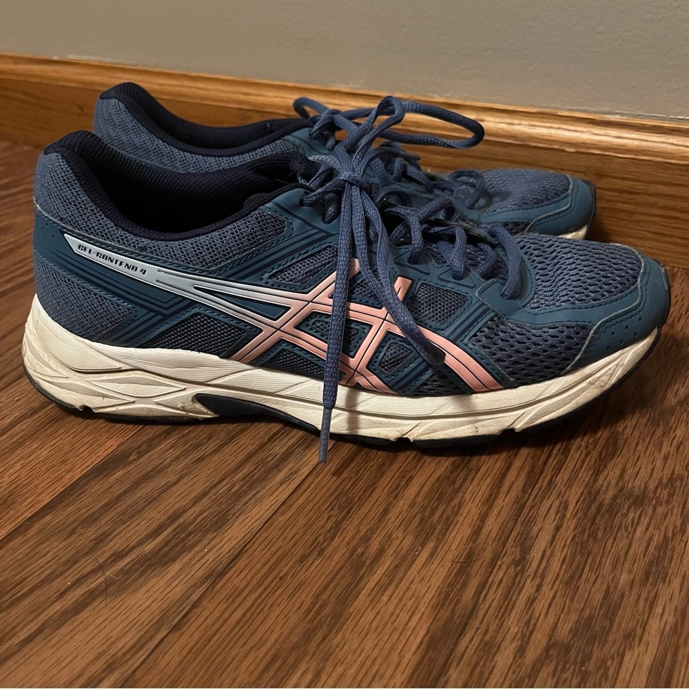 Asics Gel Contend 4 Womens Size 8 Blue Athletic Running Shoes Sneakers T765N